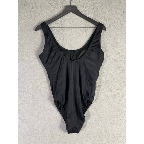 Catalina Black XL 16/18 Scoop Neck Ruched One Piece Swimsuit Shaping Lined - Picture 5 of 7
